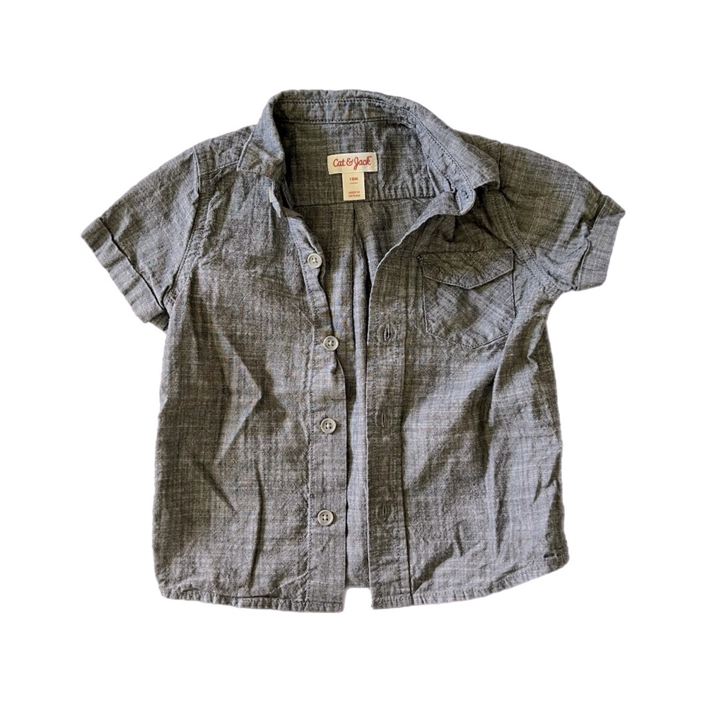 CAT & JACK Toddler Short Sleeve Button Down Size 18 Months